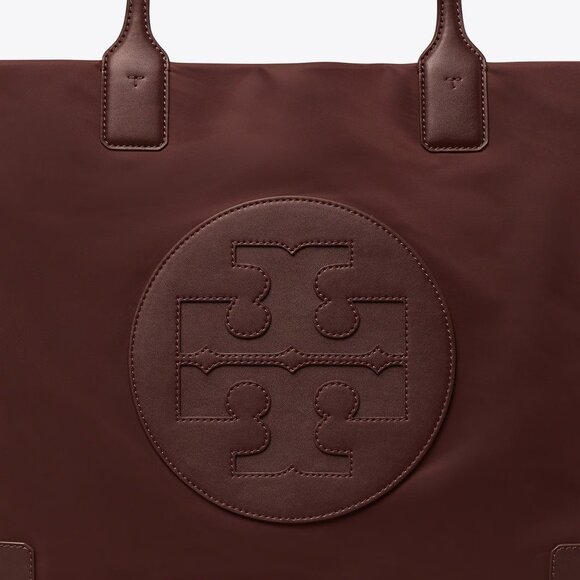 Tory Burch NWT LARGE Ella Tote Bag Burgundy TEMPRANILLO - Picture 5 of 13